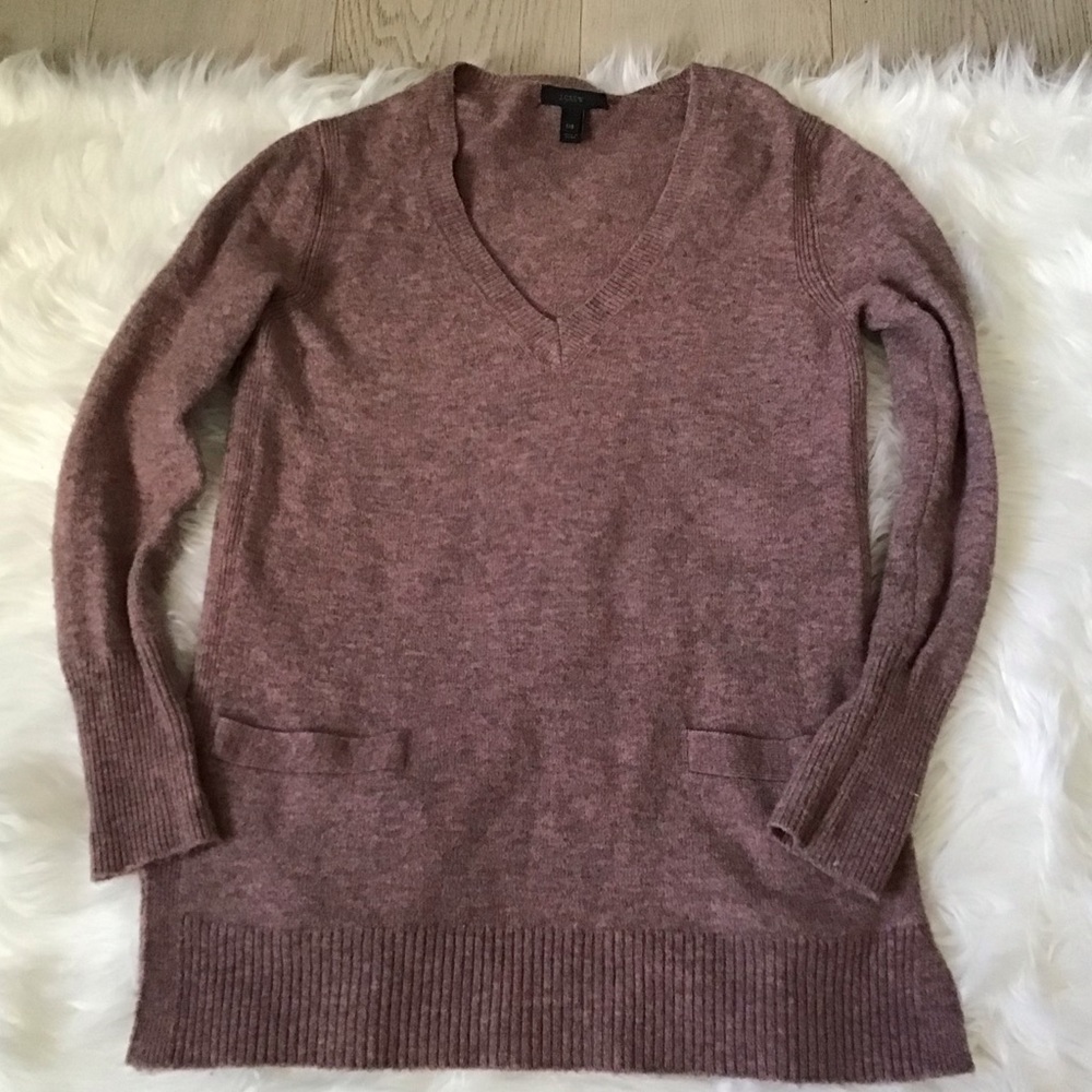 JCrew Pink Heather V neck sweater size xxs